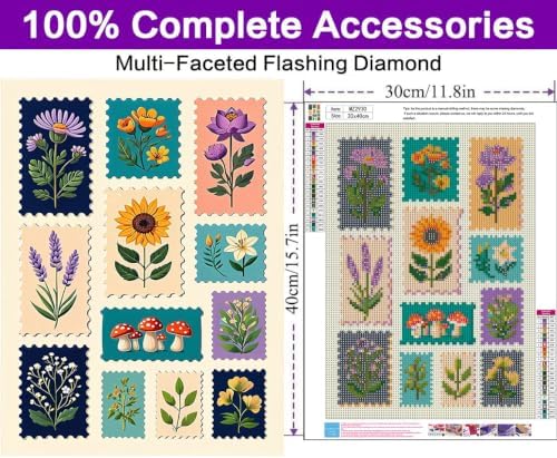 Flowers Diamond Art Kits for Adults, Diamond Art Painting Kits for Adults