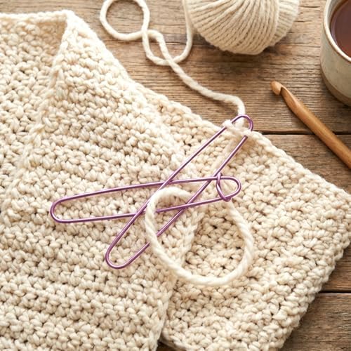 HJZHII 12Pcs Knitting Stitch Holder, 6 Sizes Colorful Crochet Stitch Holder