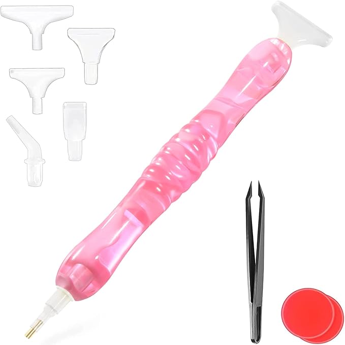 Diamond Painting Pen, Handmade Resin Diamond Painting Pens with Glue Clay and Various Tips, More Comfortable and Faster, 5D Diamond Painting Tools for Diamond Paintings Hobby