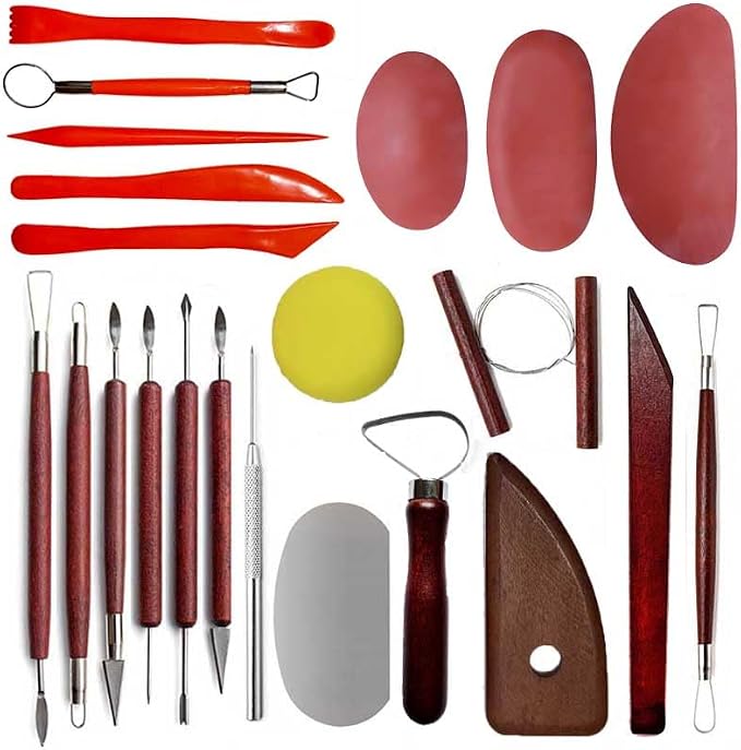 Langqun Clay Sculpting Tools,Pottery Tools Kit, Polymer Clay Tools,Pottery Ribs, Air Dry Clay Tools for Sculpting, Modeling, Carving, Modeling