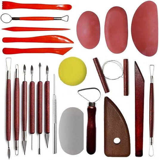 Langqun Clay Sculpting Tools,Pottery Tools Kit, Polymer Clay Tools,Pottery Ribs, Air Dry Clay Tools for Sculpting, Modeling, Carving, Modeling