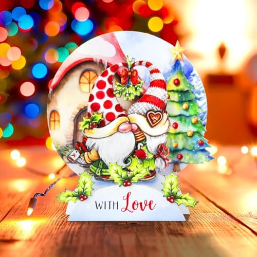 Katy Sue Christmas Gnomes Die Cut Pop Up Card Making Kit for Adults. Makes 12 Cards & Contains Gnome Die Cut Decoupage Paper Sheets, Supports, Envelopes, & Foam Pads For Christmas Card Making Supplies