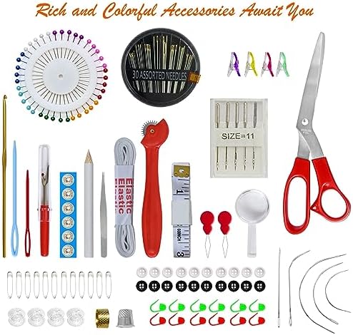 Sewing Kit with Case Portable Sewing Supplies for Home Traveler, Adults, Beginner, Emergency, Contains 60 Sewing Thread, Scissors, Needles, Measure etc（Dark Violet，XL)