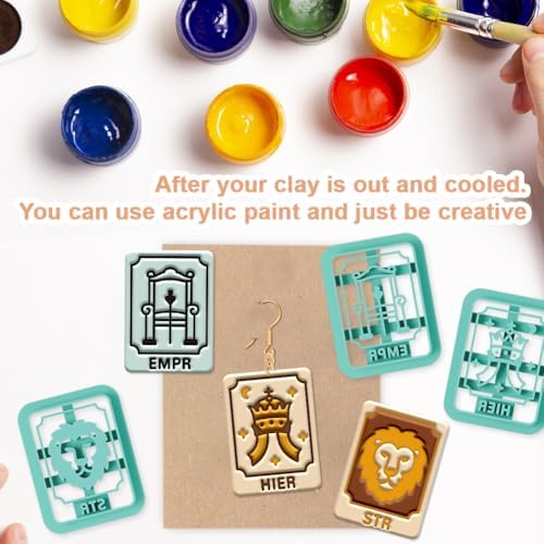 11Pcs Tarot Card Polymer Clay Cutters Divination Clay Earrings Cutters Polymer Jewelry Cutter for Earrings Making Birthday Party DIY Supplies