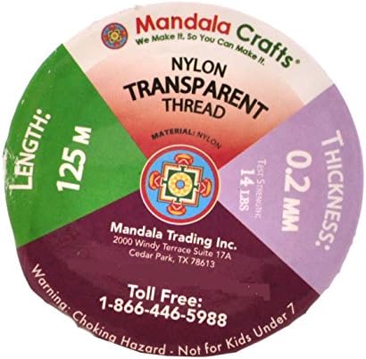 Mandala Crafts 0.2mm Clear Monofilament Invisible Thread for Quilting