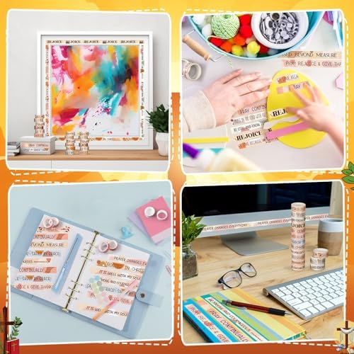 24 Rolls Christian Washi Tape Gifts, Boho Faith Religious