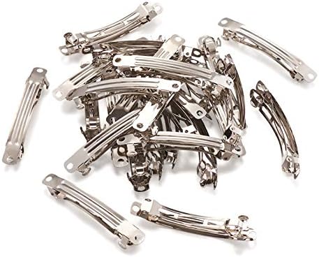 20Pcs Iron Hair Clip 59x6mm Metal French Hair Barrette Platinum for DIY Hairbow Jewelry Making
