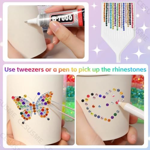 28000 Pcs Color Rhinestones Bedazzling Kit, Gold Bedazzling Rhinestones