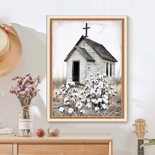 Jiqinsiye House Paint by Numbers Kits for Adults,Cotton DIY Painting Kit on Canvas, Color by Numbers,Large Adult Paint by Number for Wall Decor and Gifts