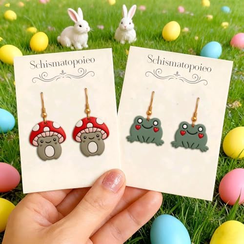 Easter Farm Animal Polymer Clay Cutters - 8Pcs Cute Farm & Nature Clay Earring Cutters, Clay Cutter for Polymer Clay Jewelry Making, DIY Animal Earrings, Spring Crafts for Women