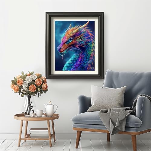 Natuyalo Paint by Numbers Kits for Adults Colorful Dragon Paint by Number for Adults Beginner Animal Drawing Paintwork with 3 Paintbrushes Acrylic Canvas Painting 16x20 Inch