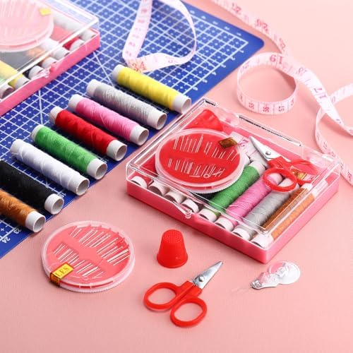 Knitgrip 12 Pack Small Sewing Kit Bulk with Scissors Threads Needles