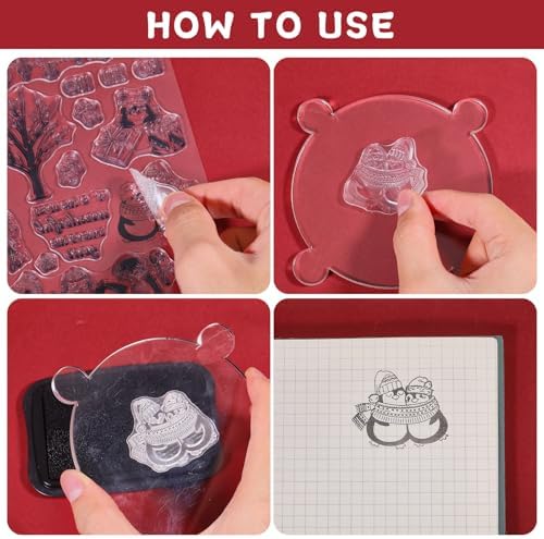 GLOBLELAND Christmas Penguins Silicone Clear Stamps with Gingerbread Man Shape for Card Making DIY Scrapbooking Photo Album Decoration Paper Craft