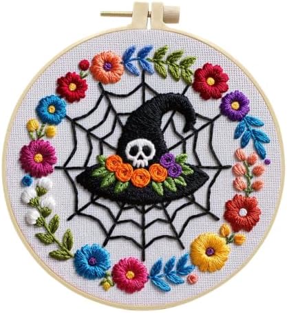 Embroidery Kit for Beginners & Adults with Spider Web Pattern