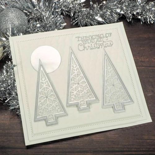 Lapoo Christmas Metal Cutting Die for Scrapbooking, 3D Backgrounds Frame Cutting Dies DIY Album Card Making Decor Paper Metal Die Cuts Party Wedding Decorations (Christmas Tree 3 5.1 x 4.5 in)