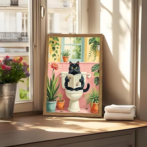 Cat Diamond Art Kits for Adults Round Diamond Painting 12x16 Inch