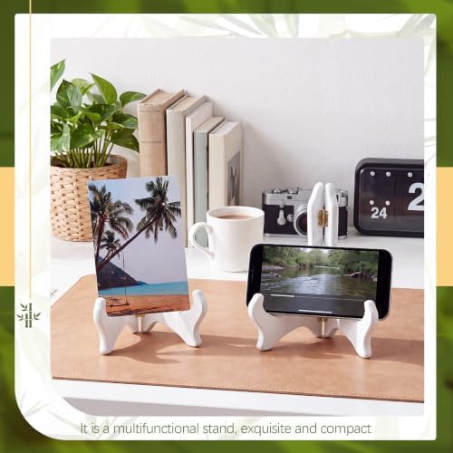 Tatuo 4 Packs Wooden Display Stand Plate Holder Easels,White,7 Inch