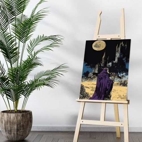 Auremi Horror Framed Paint by Number for Adults,DIY Halloween Painting by Number Kits on Canvas Acrylic Oil Painting Kits for Adults Paint by Number Kits for Home Decor 20x30cm