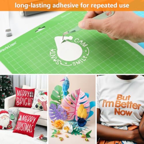 Worklion Cutting Mat Compatible With Cricut Joy Xtra: 8.5"x12", 6 pack (4 Standard Adhesive& 2 Light Adhesive) - Machine Accessories