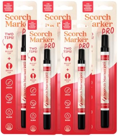 Scorch Marker Pro 5 Pack, Bulk Wood Burning Markers for Makers and Classes