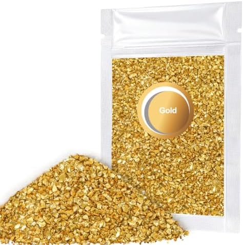 Matio 1.8oz/ 50g Crushed Glass, Gold Irregular Metallic Chips