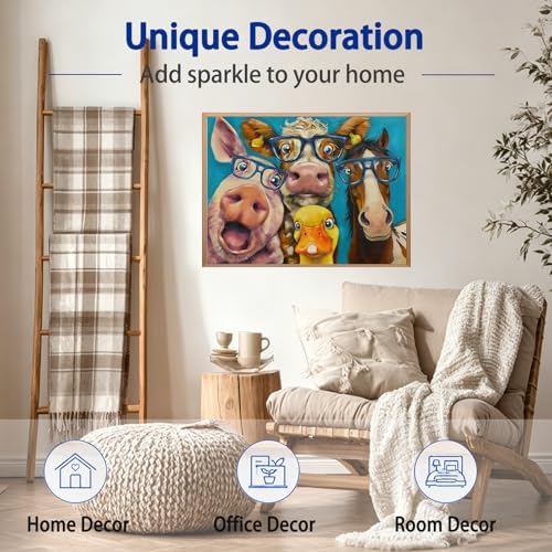 AUKELHJ Diamond Art Kits for Adults, Animal Diamond Painting, 12x16 Inch