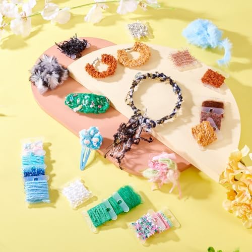 20 Colors Embellishments Assorted Novelty Yarn Odd Crochet Art Yarn Handmade Vintage Textile for DIY Jewelry Making Junk Magazines Coaster Knitting