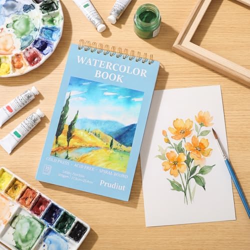 Watercolor Paper Pad 7x10 in, 35 Sheets, 140 Lb Cold Press, Spiral