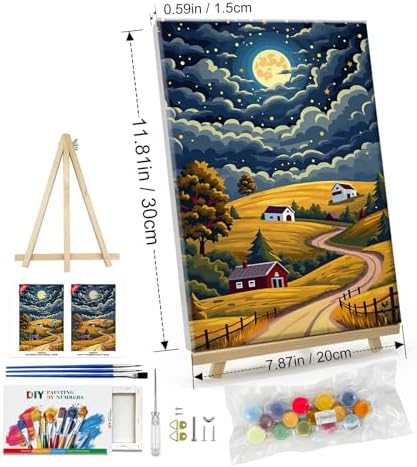 ATDMS Landscape Paint by Numbers Kit for Adults with Frame, 8x12 Inch