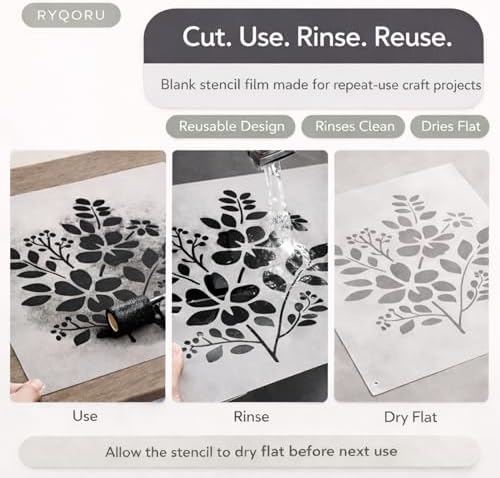Blank Mylar Stencil Sheets, 10 Pack, 12 x 12 Inch, 7 Mil PET Plastic