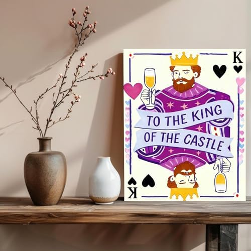 xcemhil King Paint by Numbers Kit for Adults Beginner, King Paint Acrylic Paint by Number Kits Suitable for Home Wall Art Decor Gifts 16x20 Inch