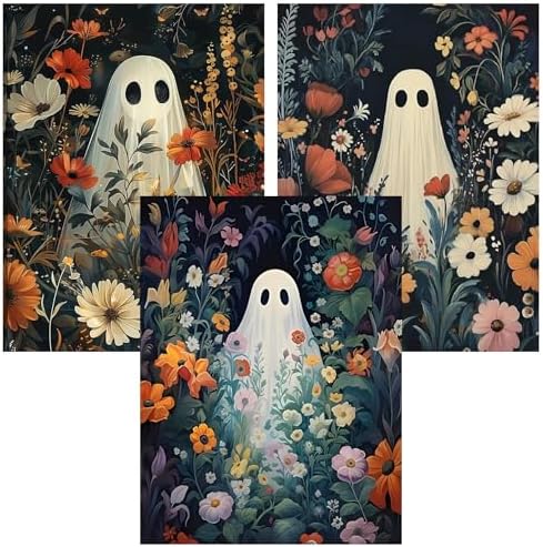 Benjenes 3PCS Halloween Diamond Art Kits for Adults Ghost Diamond Painting