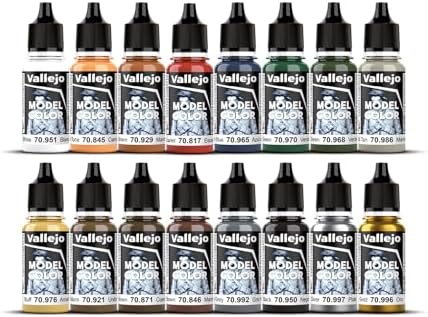 Vallejo - American Revolution Acrylic Paint Set | Model Color | Figure Color Series Historical Miniature Kit to Achieve Historical Accuracy with Artist-Grade Pigments | 16 bottles x 18 ml (0.6 fl.oz.)
