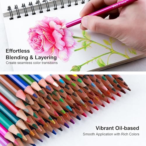 KALOUR PDAS Pro 550 Colored Pencils Set for Adults, Professional Colored Pencils for Artists, Soft Core Premium Coloring Pencils for Adult Coloring Books, Drawing, Sketching, Art Supplies with Case