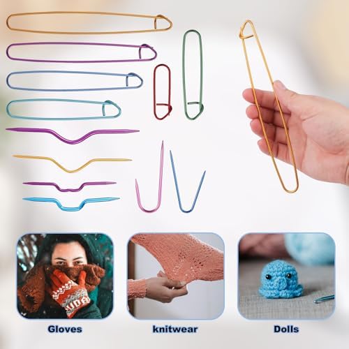 12pcs Knitting Stitch Holders and Cable Needles Set