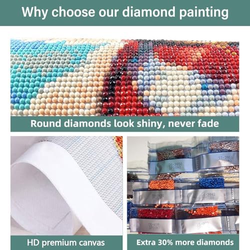 DIYCYCY Floral&Butterfly Diamond Art Kits for Adults Beginners 12x16 in | DIY 5D Diamond Painting Flowers,Round Full Drill Gem Art for Adults,Diamond Dots Paintings Picture Crafts,Home Wall Decor