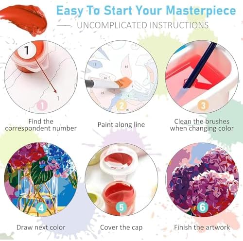 AIBOERL Paint by Numbers Kit for Adults Beginner,Flowers,12X16In