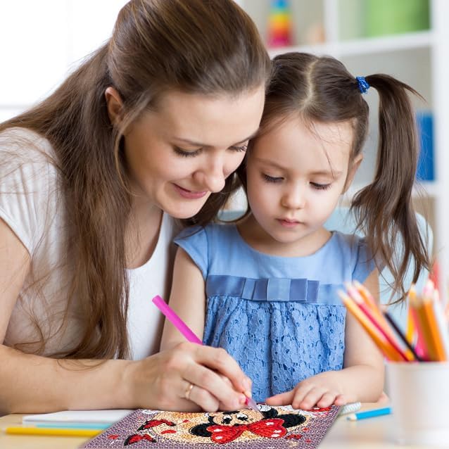 Fuinkqe Kids Diamond Art Kits for Girls,Diamond Art for Kids Ages 6-8-12,Easy Small Diamond Painting Kits for Kids Crafts for Gifts and Home Decor 7X7 Inch