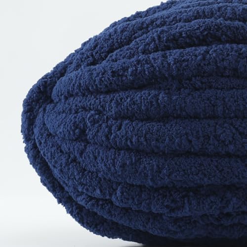 Chunky Yarn for Hand Knitting, No7 Thick Yarn, 250Grams 32Yards, Pack of 4, Perfect for Knitters and Crafters (Navy Blue)