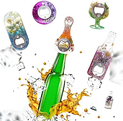 Bottle Opener Resin Molds, Lovppy Beer Opener Silicone Molds, Epoxy Resin Casting Molds, Beer Spanner Kit with Screwdriver and Patch, DIY Jewelry Craft Mold for Bottle Opener Keychain Wine Corkscrew