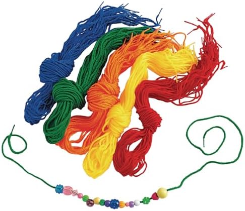 Colorations YARNTIP Tipped Lacing Yarn for Kids, 100 Pieces, Assorted Colors, 32 Inches Long, Weaving, Beading, Arts & Crafts, Jewelry, Motor Skills, Reusable, Stringing Activities