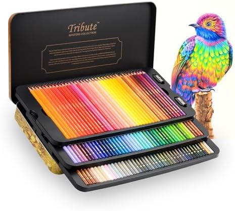 120 Colored Pencils Set for Adults Coloring, Professional Oil Based Art Pencils with 4.0mm Thick Soft Core up to 10 layers of blending, Artist Drawing Pencils in Masterpiece Gift Box
