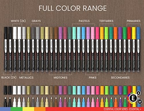 TOOLI-ART Acrylic Paint Pens Assorted Vibrant Markers for Rock Painting, Canvas, Glass, Mugs, Wood, Fabric, Metal, Ceramics. Non Toxic, Quick Dry, Multi-Surface, Lightfast (EXTRA FINE)