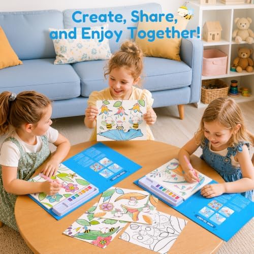 JoyCat Paint with Water Coloring Books for Toddlers (Bugs & Blossoms)