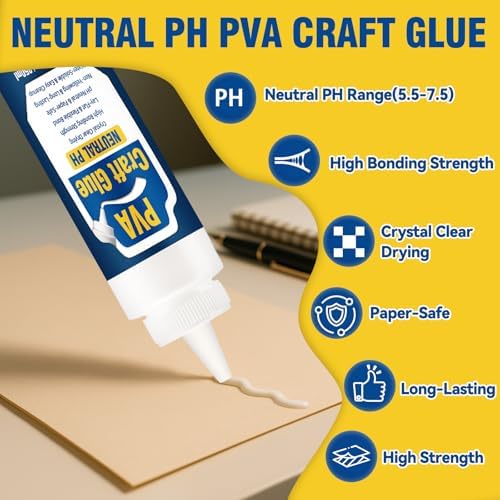 AstraVox PVA Glue Book Binding, White Acid-Free PH Neutral PVA Adhesive