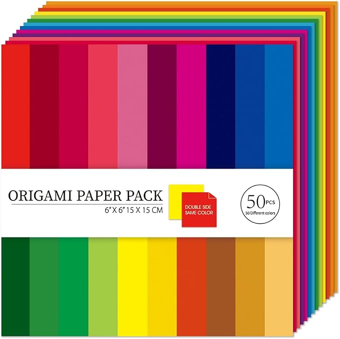 6x6" Origami Paper,100Sheets Double Sided Colored Paper,Square Craft Paper