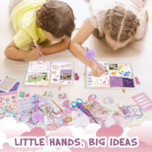 QIYVLOS DIY Journal Kit with Diary, Magical Theme Journaling Stationary Supplies Set Toys for ages 8-13, Birthday Arts and Crafts Gifts for Teen Girls Ages 8 9 10 11 12 13 14 Year Old