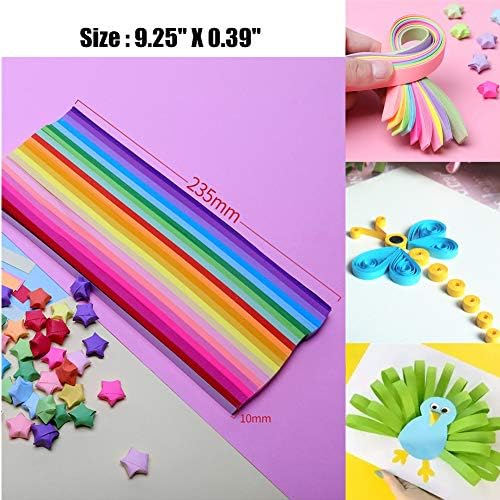 Mluchee 2340 Sheets Folding Stars Paper Strips Double Sided Lucky Colorful Stars 25 Colors Decoration Folding Paper for Thanksgiving Christmas Gifts Crafting Supplies, School Teaching, DIY Projects