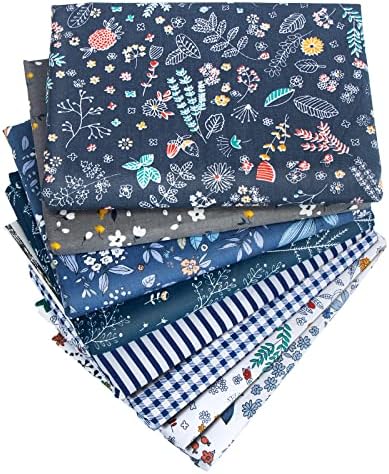 Aubliss 8pcs Fat Quarter Fabric Bundles 20'' x 20'' Cotton Craft Fabric