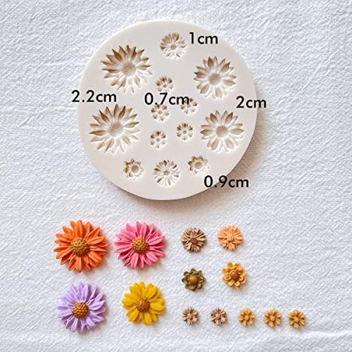 KEOKER Polymer Clay Flower Molds - 2 Pcs Molds for Jewelry Making, Clay Cutters for Earrings Decoration (Medium Flower)